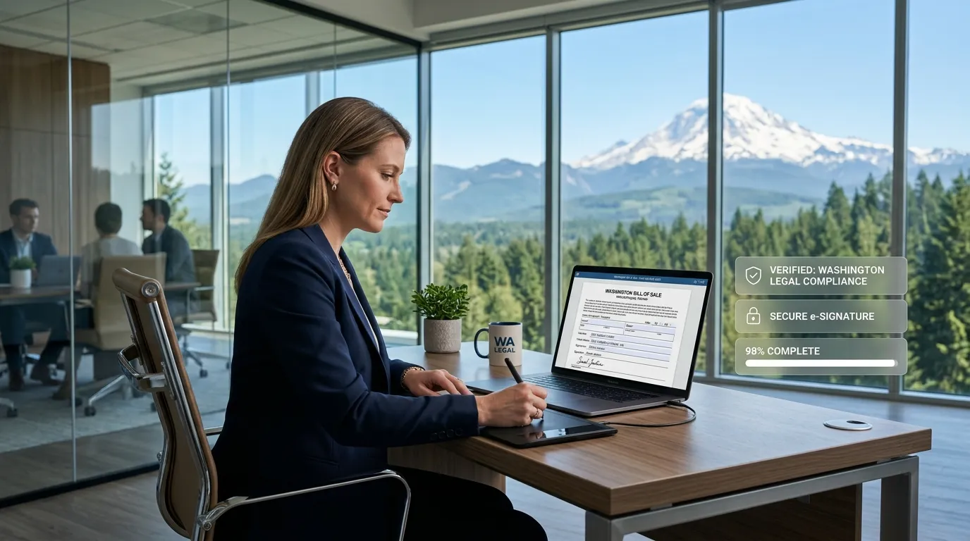 Washington Bill Of Sale Hero Section